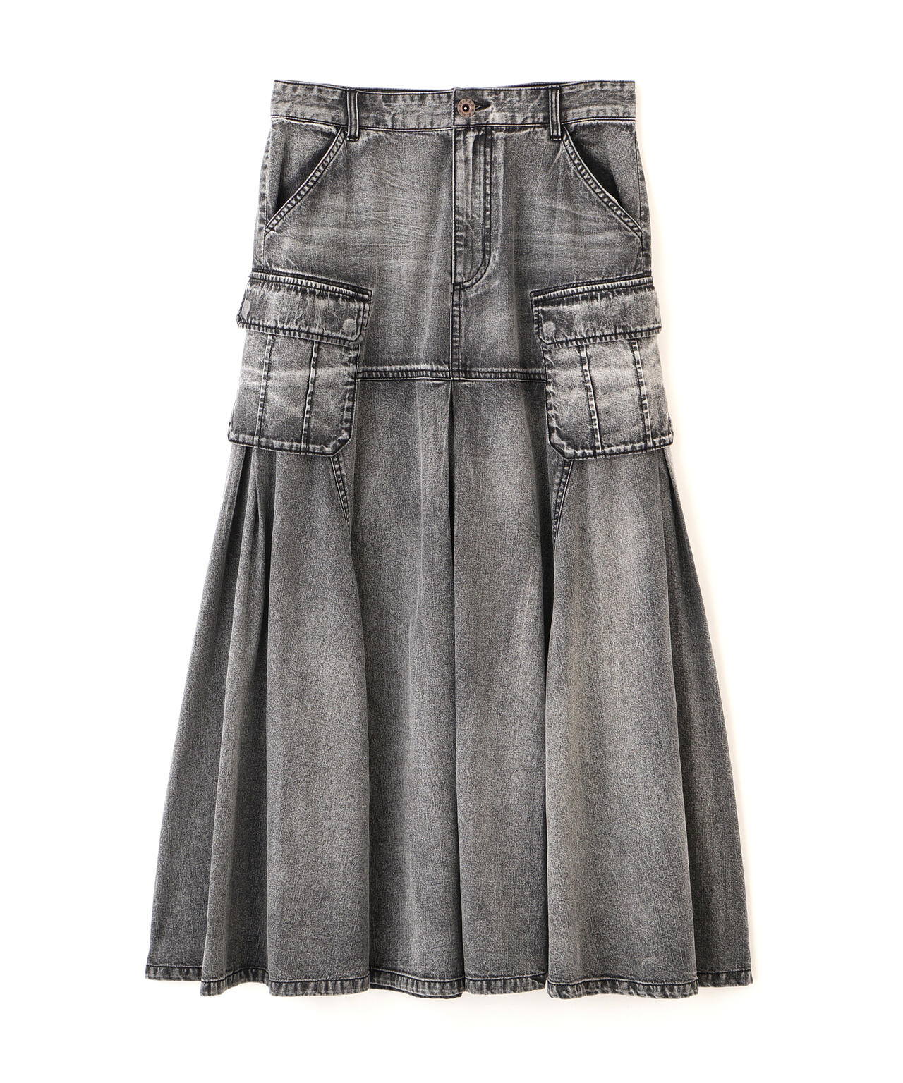 DENIM MERMAID CARGO SKIRT