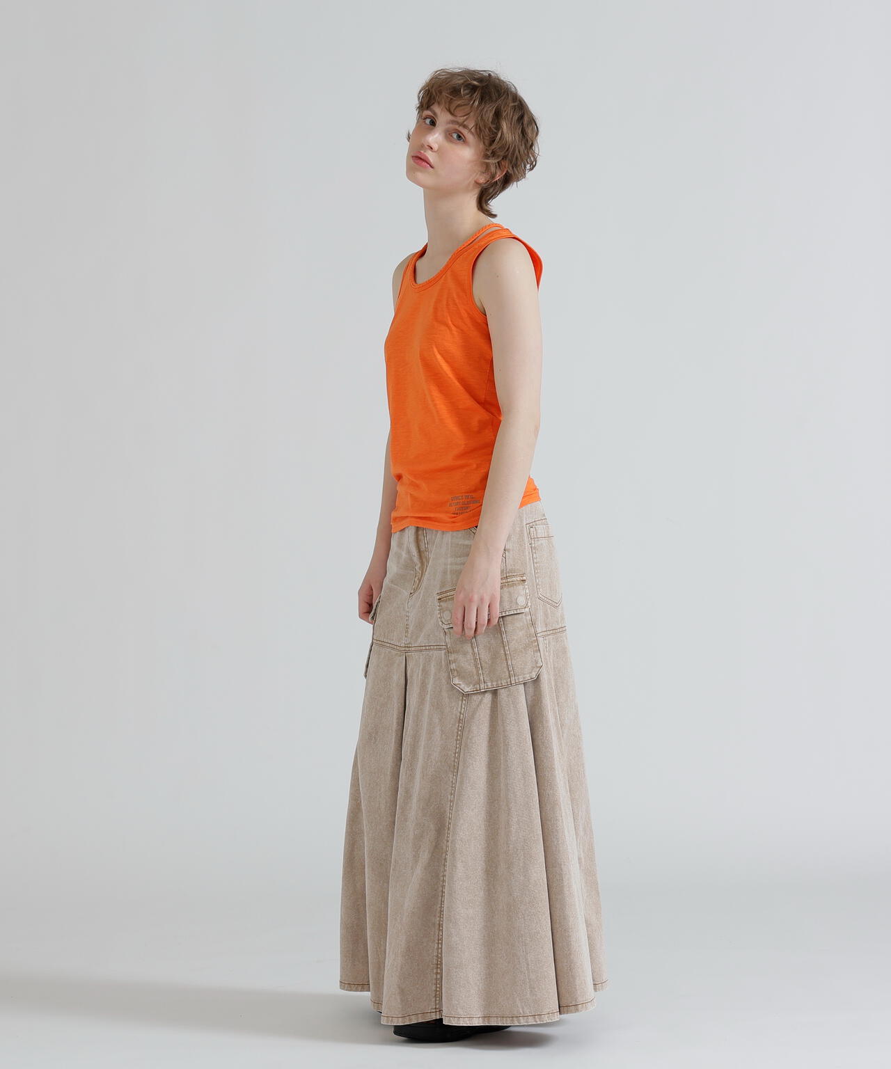 DENIM MERMAID CARGO SKIRT