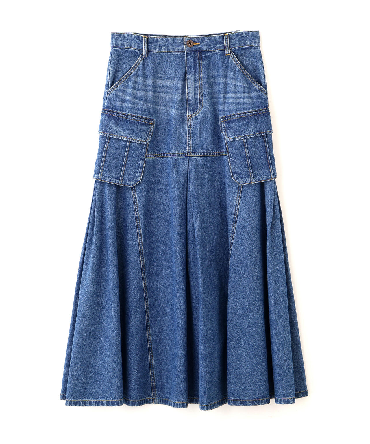 DENIM MERMAID CARGO SKIRT