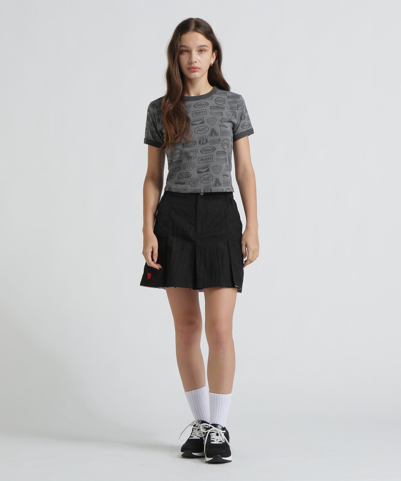 NYLON SKIRT-LIKE PLEATED SKIRT