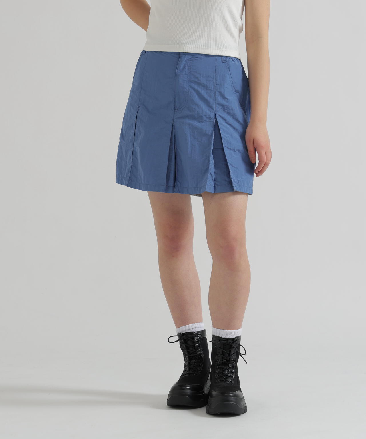 NYLON SKIRT-LIKE PLEATED SKIRT