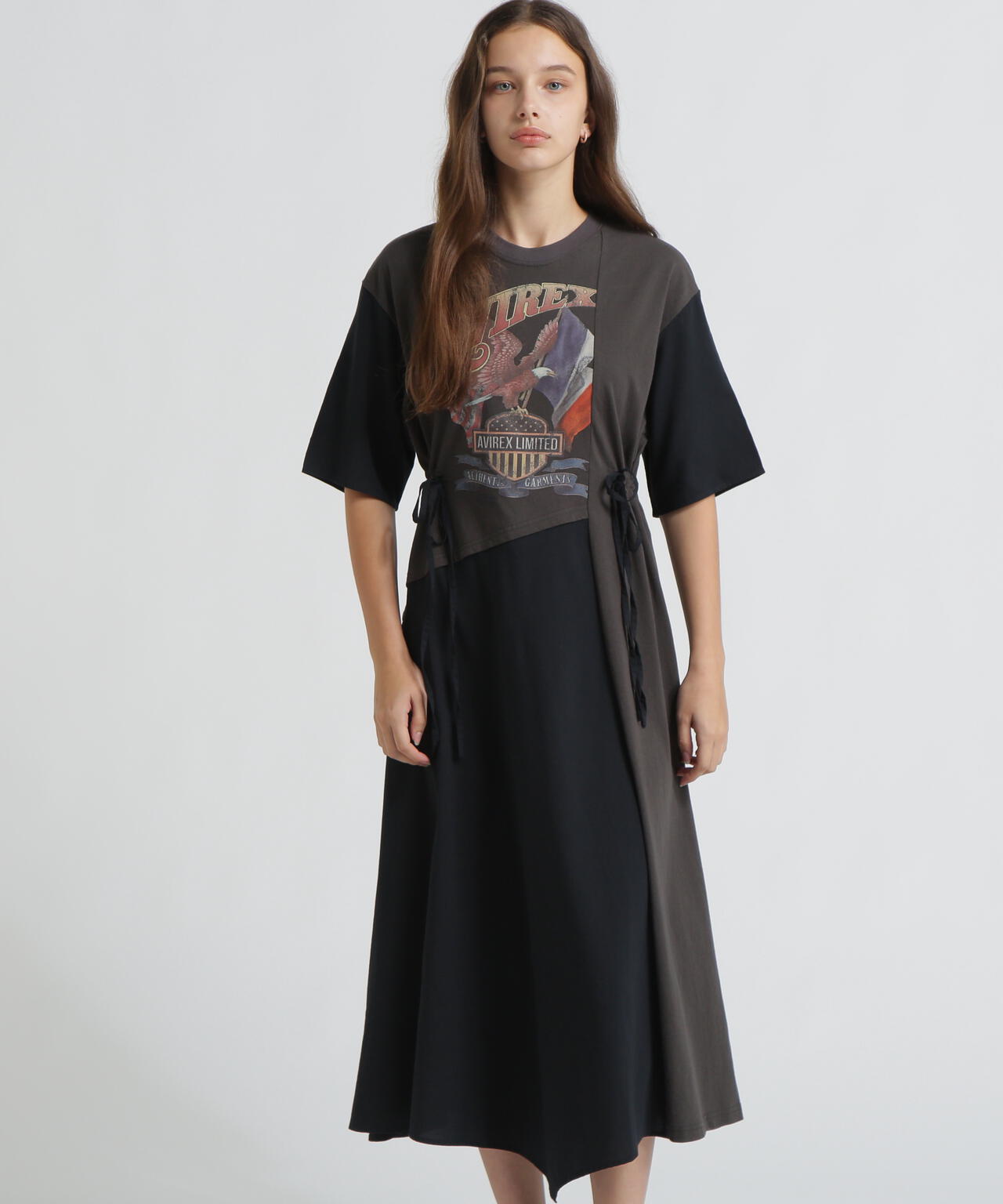 《直営店限定》REMAKE‐STYLE DRESS WITH EAGLE PRINT
