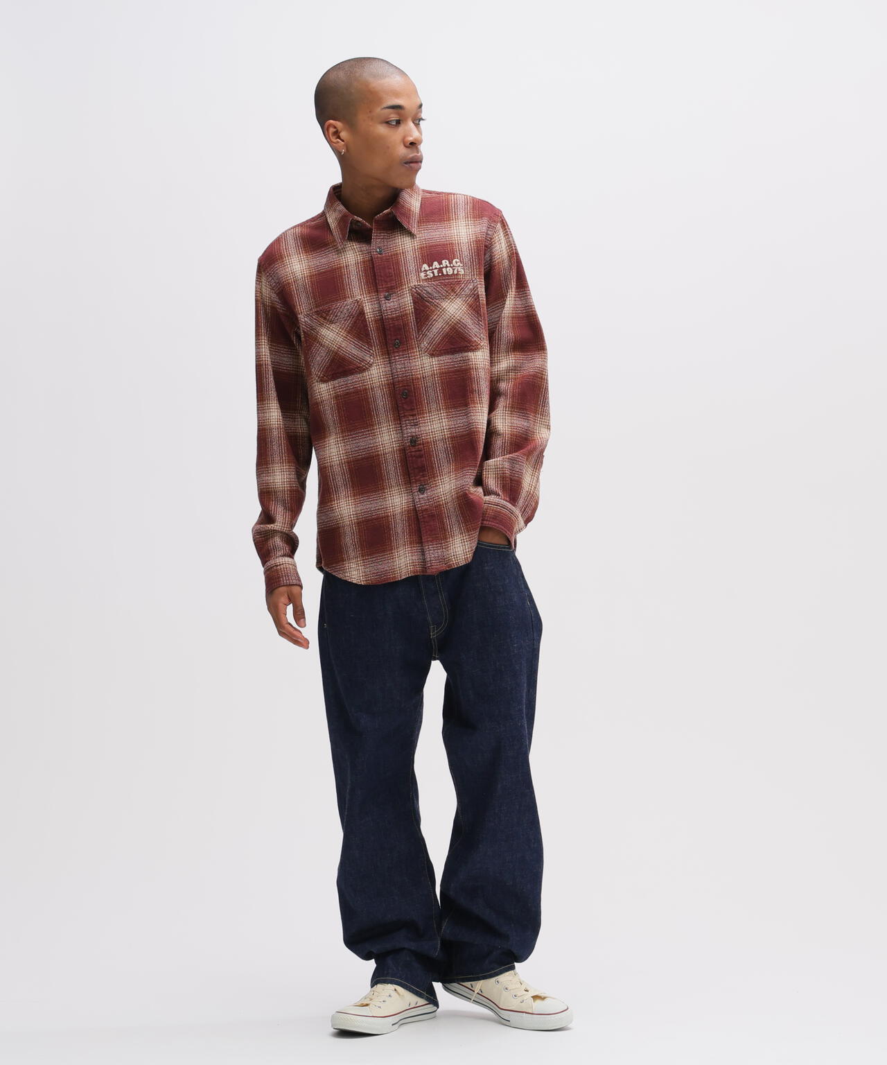 《A.A.R.C》OMBRE CHECK EMB SHIRT