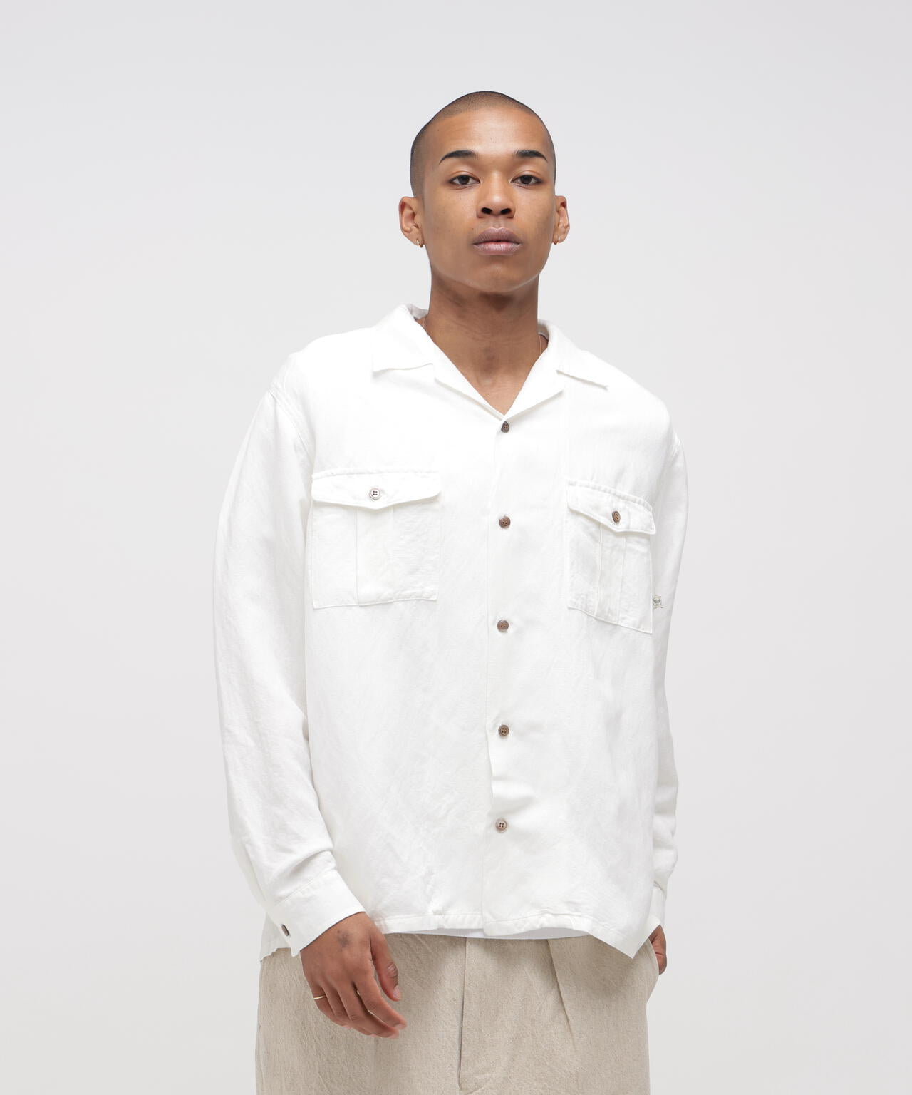 ★TFQP by HANDROOM OPEN COLLAR SHIRT ”WHITE”
