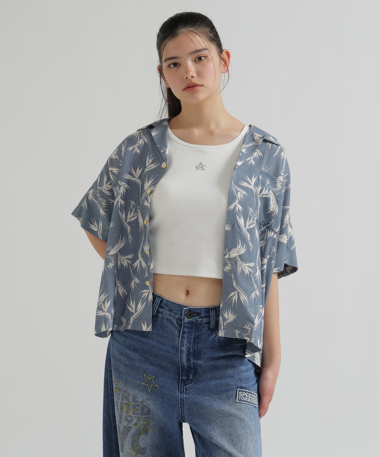 《WOMAN》ALOHA STRELITZIA SHIRT