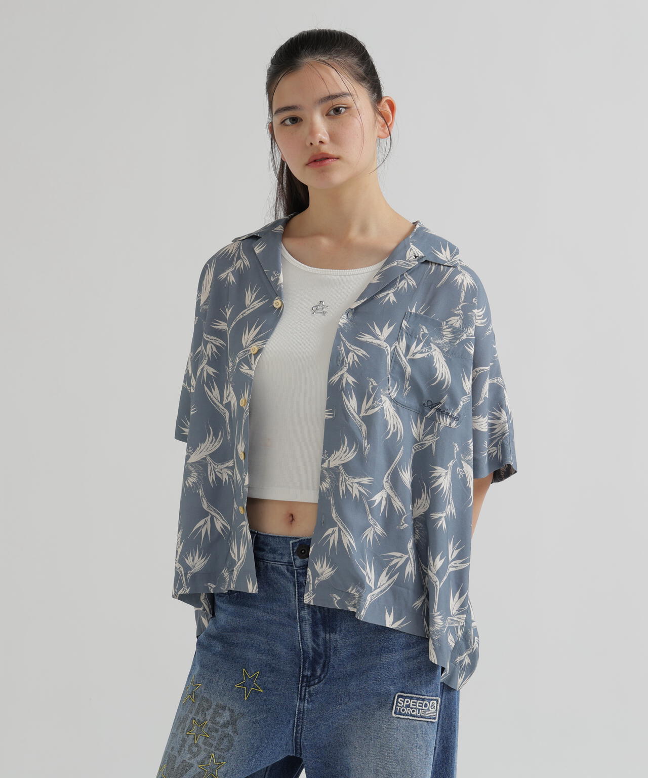 《WOMAN》ALOHA STRELITZIA SHIRT