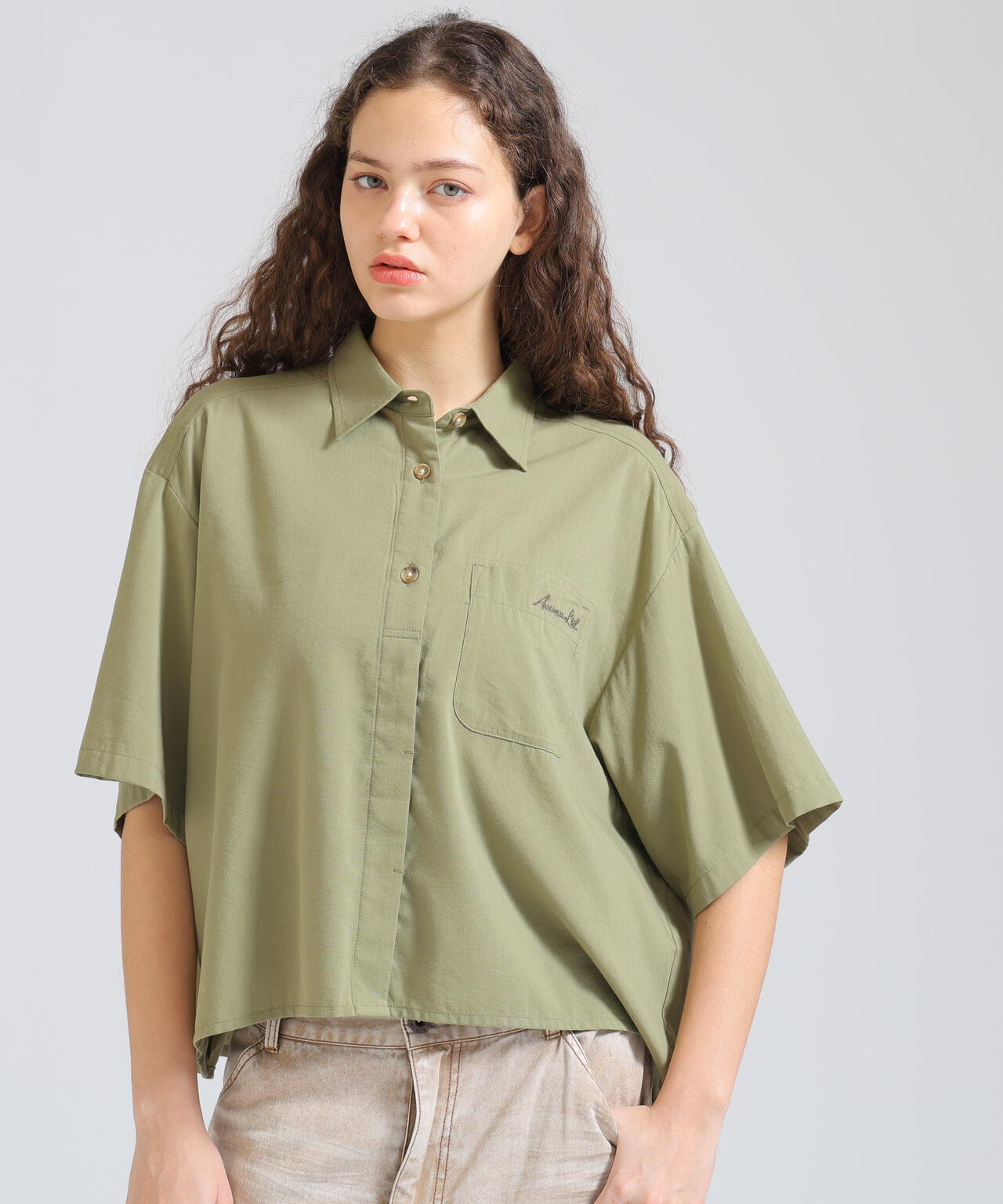 《WOMAN/直営店限定》H/S BACK GATHER DETAILS SHIRT