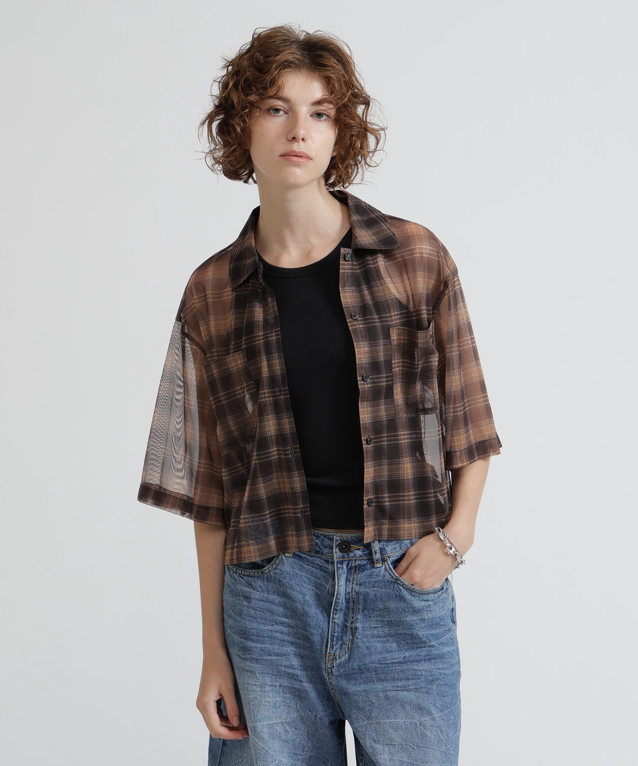 《直営店限定》SHEER CHECK SHIRT