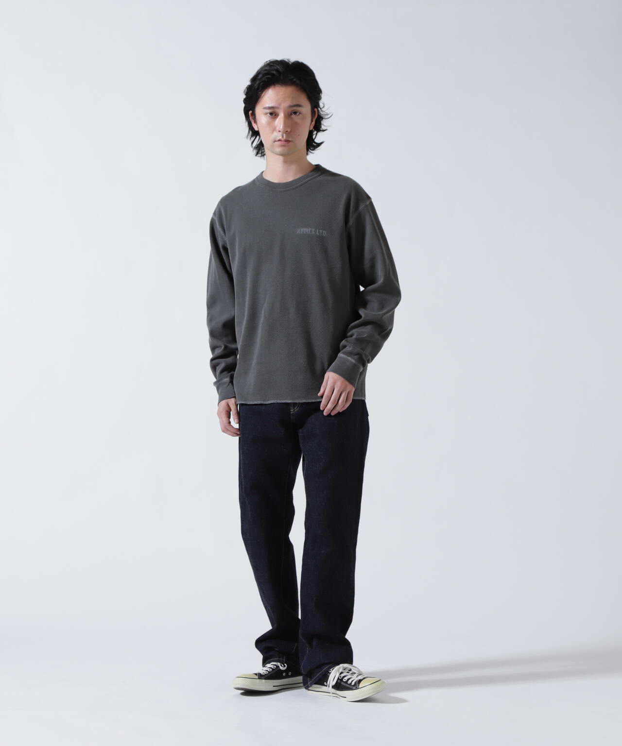 STENCIL HONEYCOMB WAFFLE L/S T-SHIRT