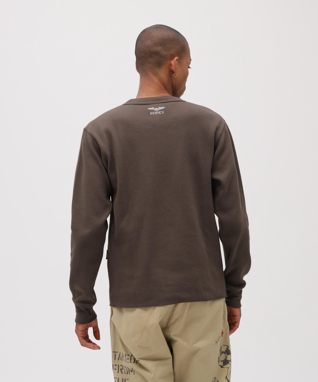 《直営店限定》HONEYCOMB HENLEY NECK L/S T-SHIRT