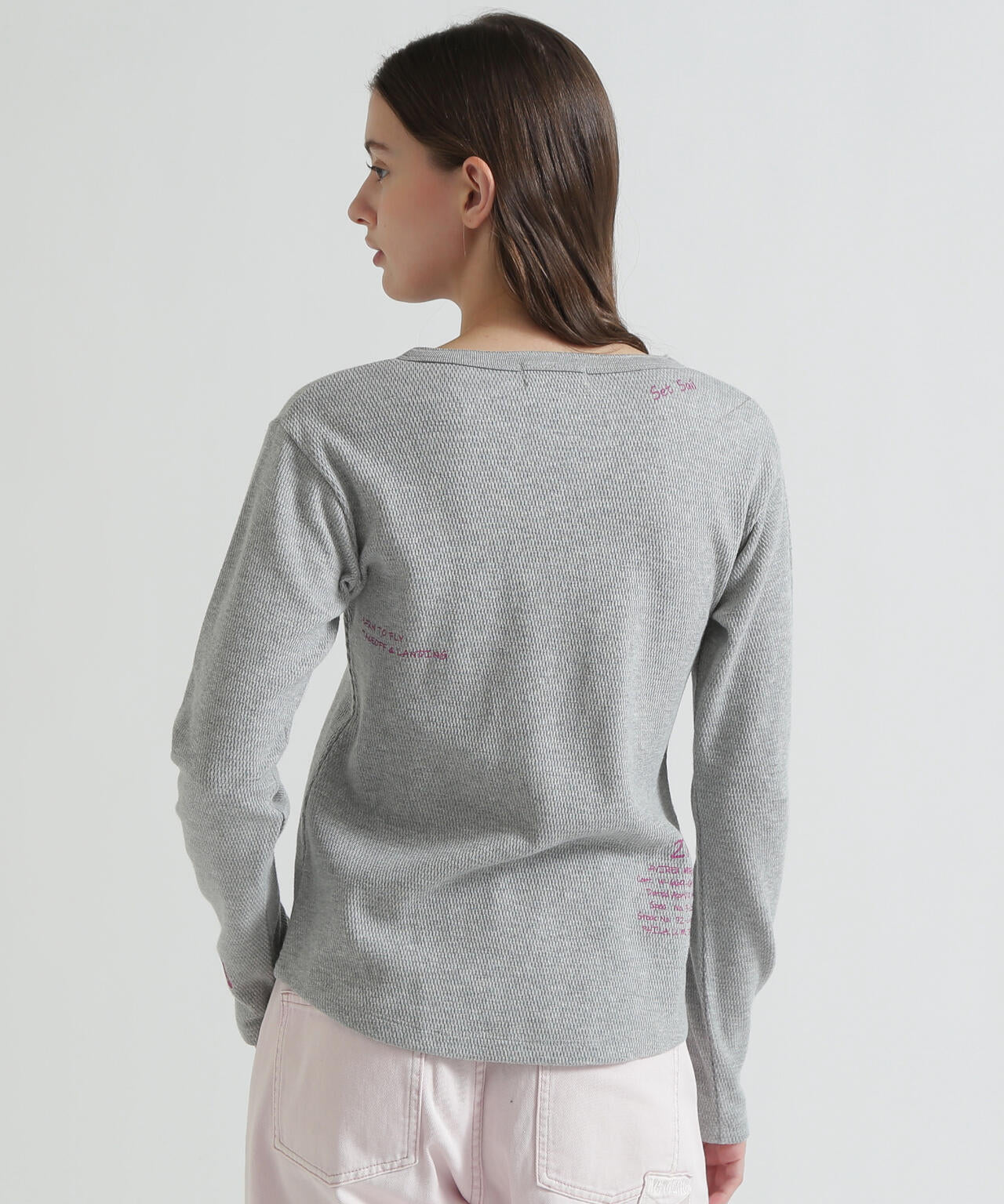 《WOMAN》HONEYCOMB WAFFLE HENLEY