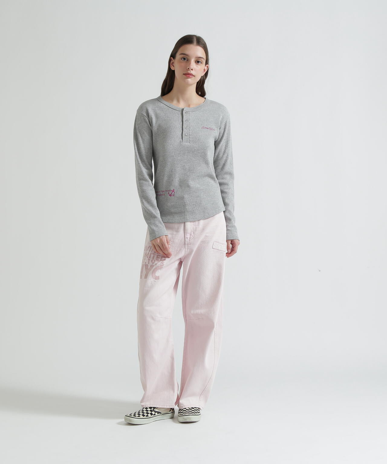 《WOMAN》HONEYCOMB WAFFLE HENLEY