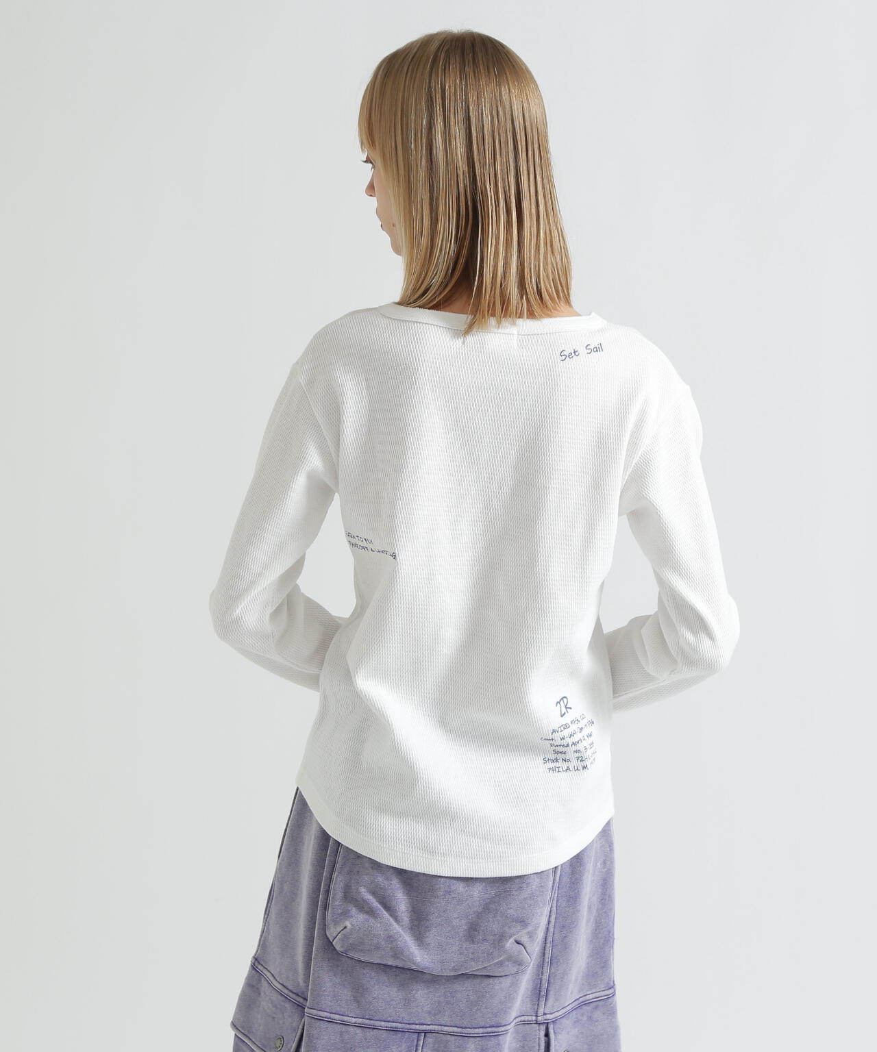 《WOMAN》HONEYCOMB WAFFLE HENLEY