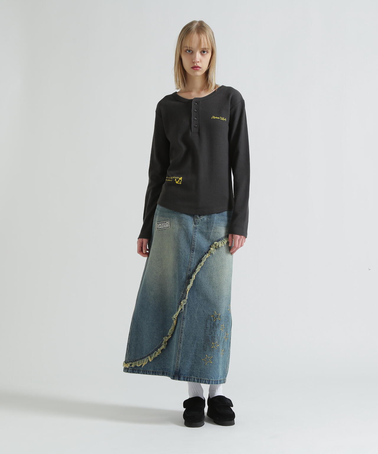 《WOMAN》HONEYCOMB WAFFLE HENLEY