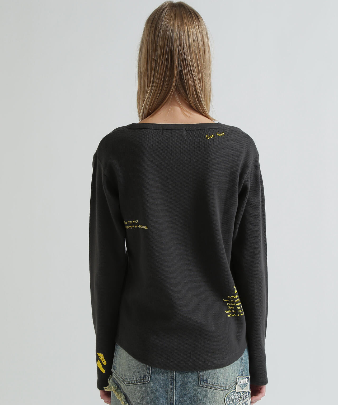 《WOMAN》HONEYCOMB WAFFLE HENLEY