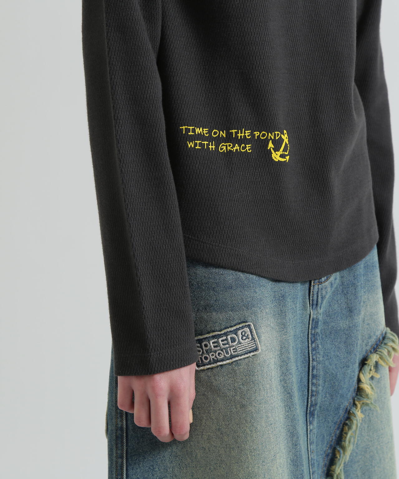 《WOMAN》HONEYCOMB WAFFLE HENLEY