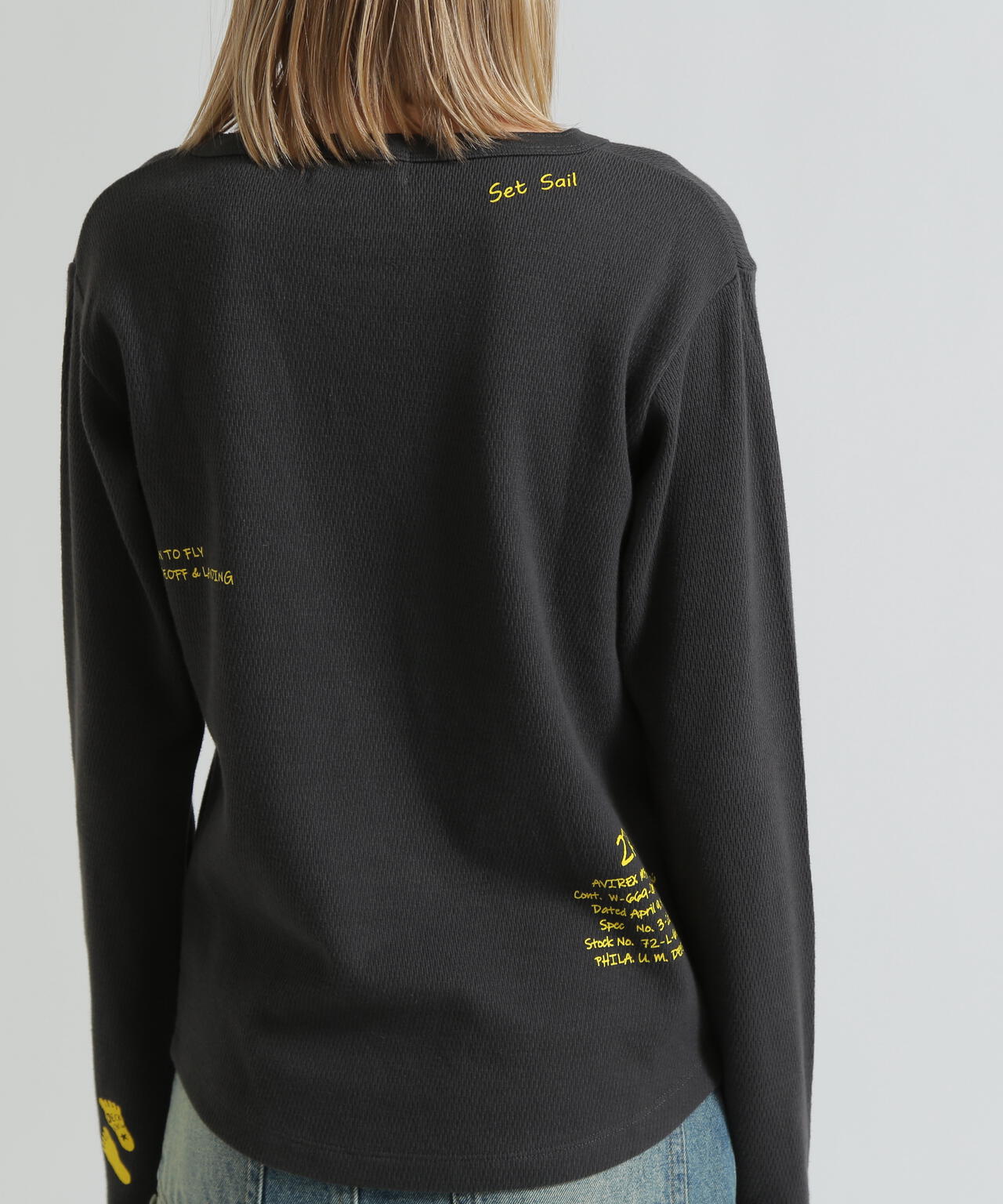《WOMAN》HONEYCOMB WAFFLE HENLEY