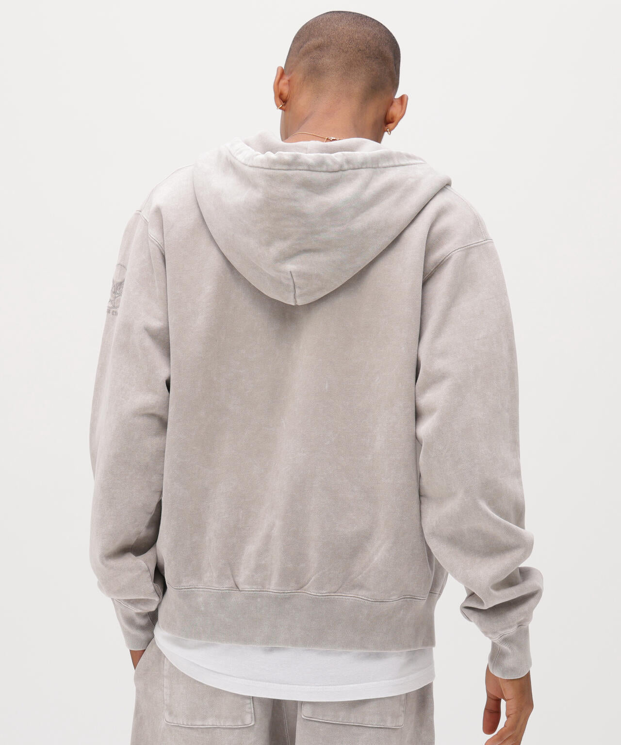 ACID WASH ZIP UP HOODIE