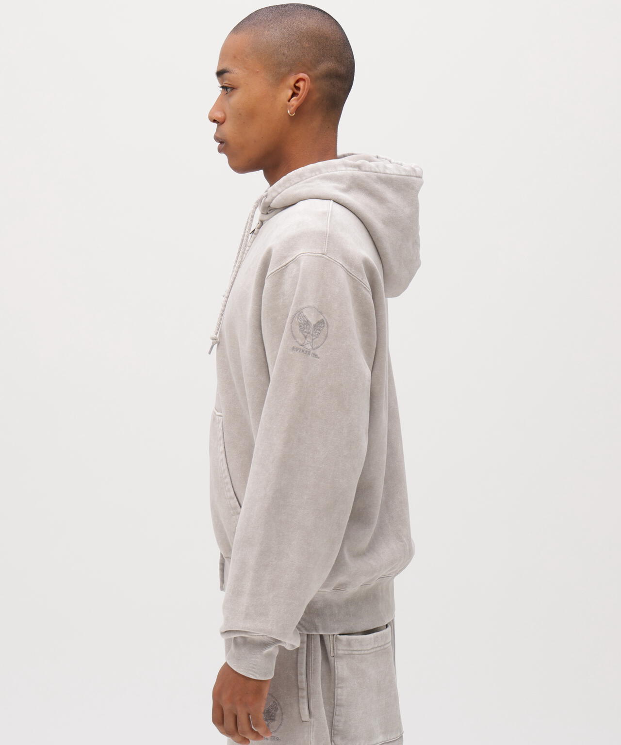 ACID WASH ZIP UP HOODIE