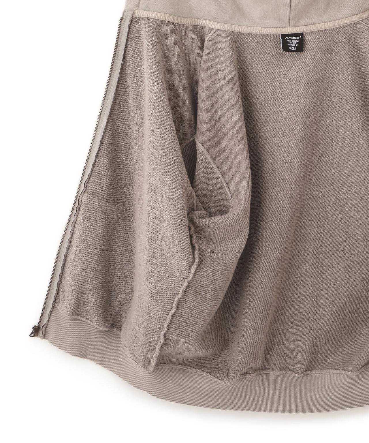 ACID WASH ZIP UP HOODIE