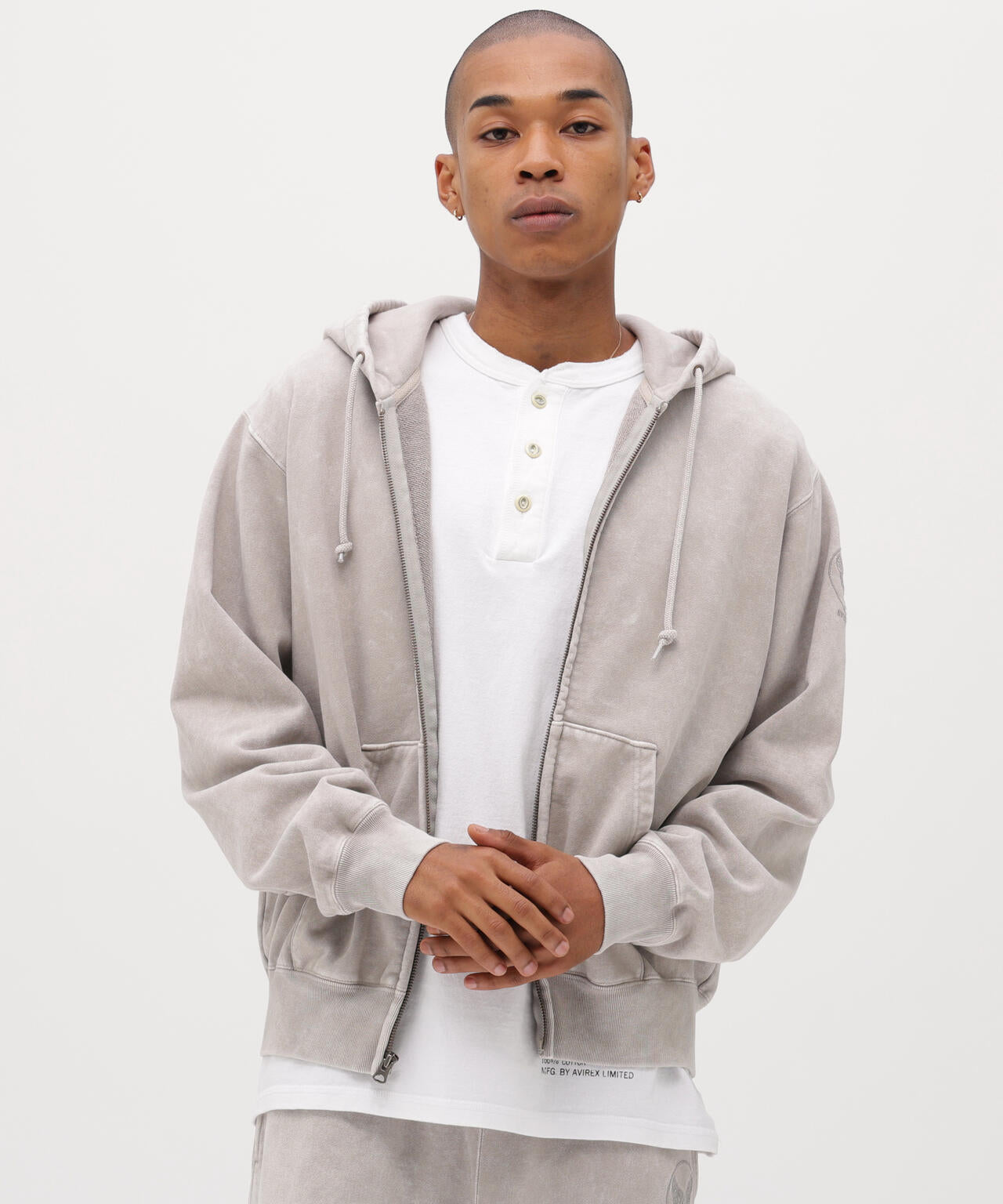ACID WASH ZIP UP HOODIE