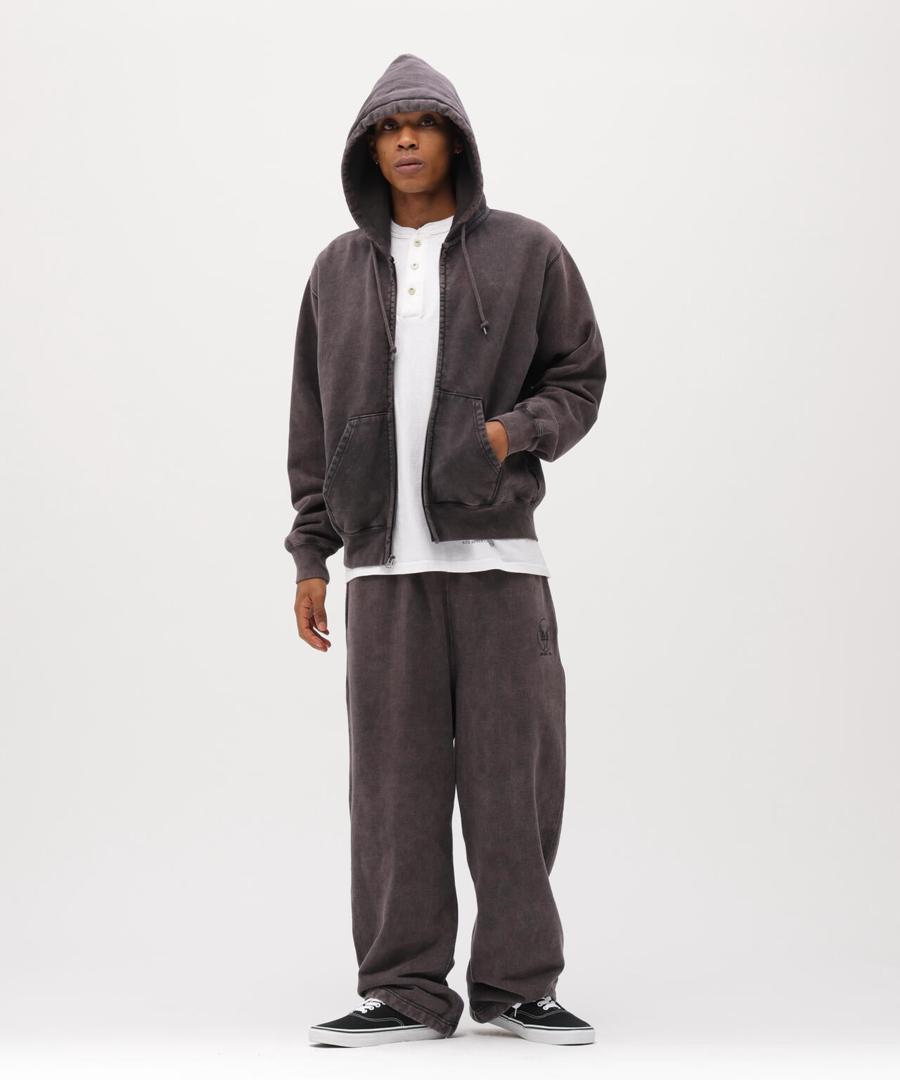 ACID WASH ZIP UP HOODIE
