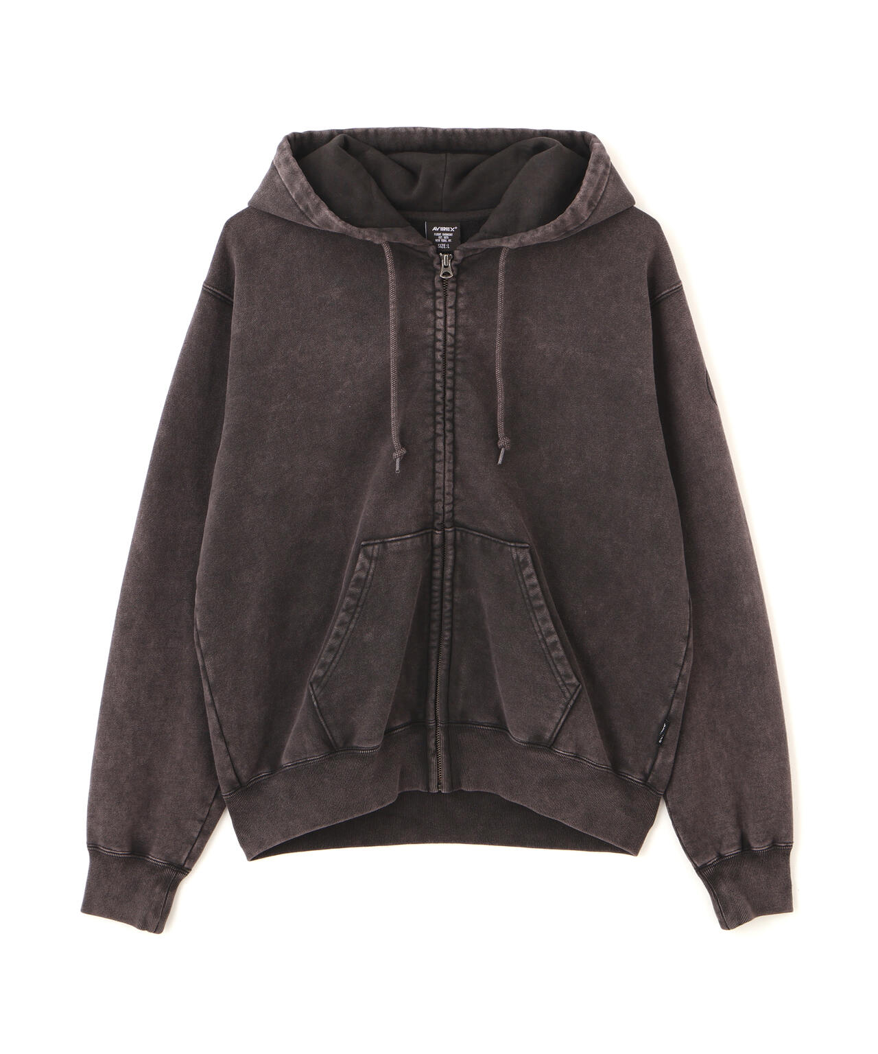 ACID WASH ZIP UP HOODIE