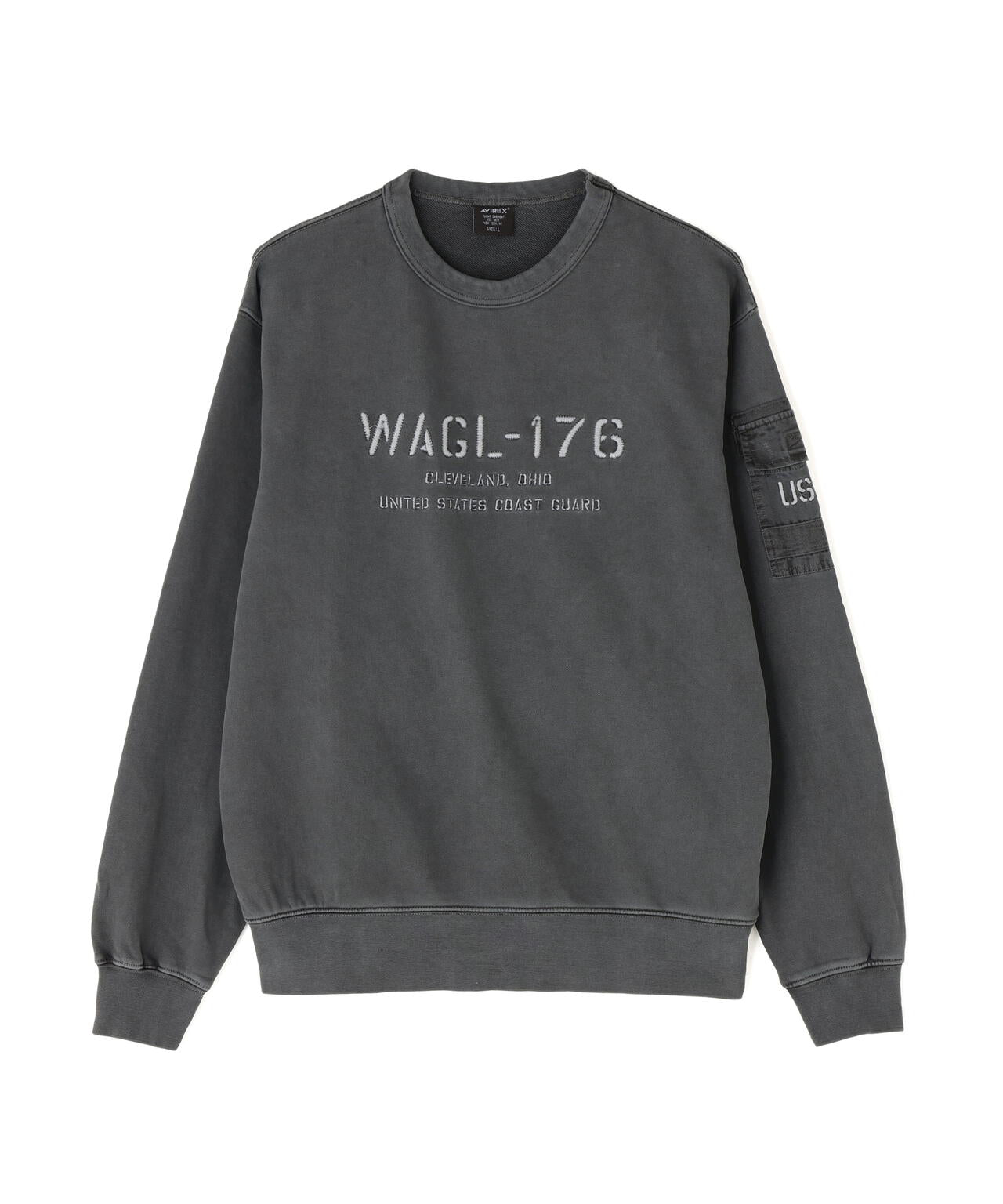 FADED MIL.POCKET CREWNECK SWEAT