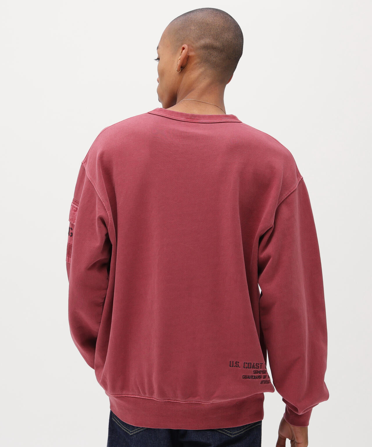 FADED MIL.POCKET CREWNECK SWEAT