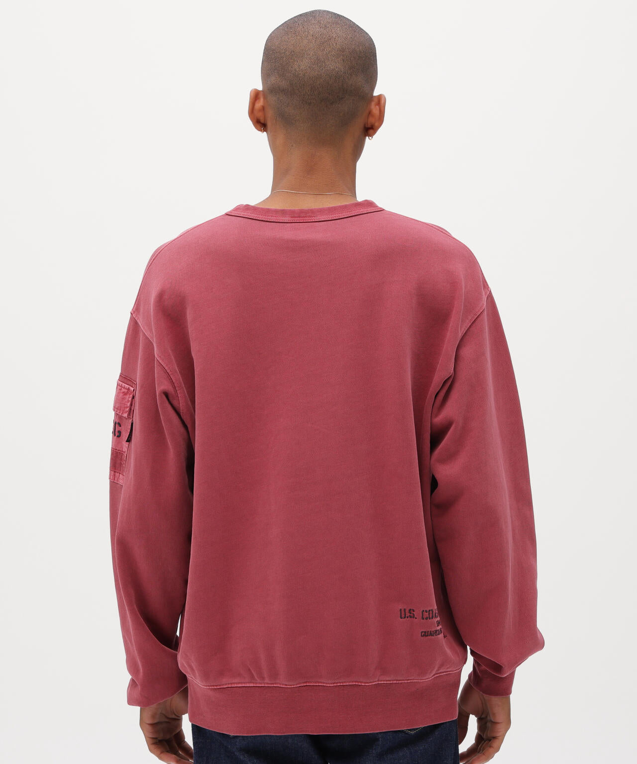 FADED MIL.POCKET CREWNECK SWEAT
