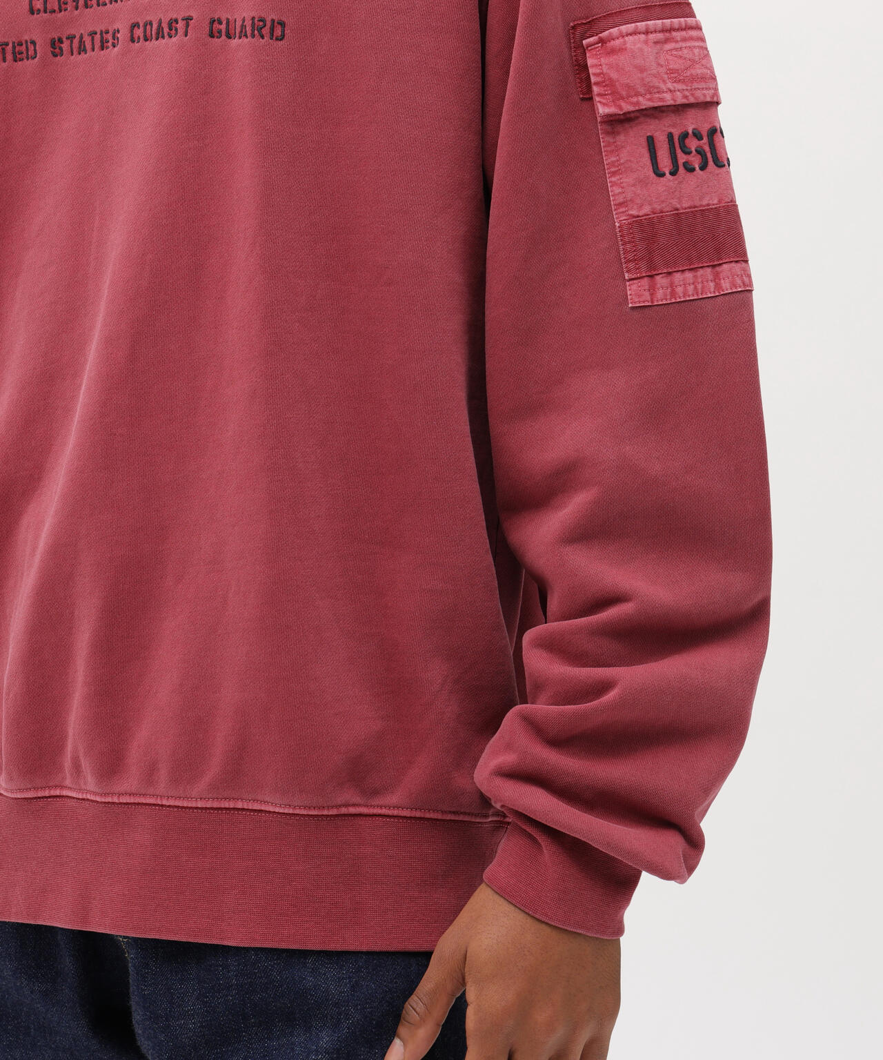 FADED MIL.POCKET CREWNECK SWEAT