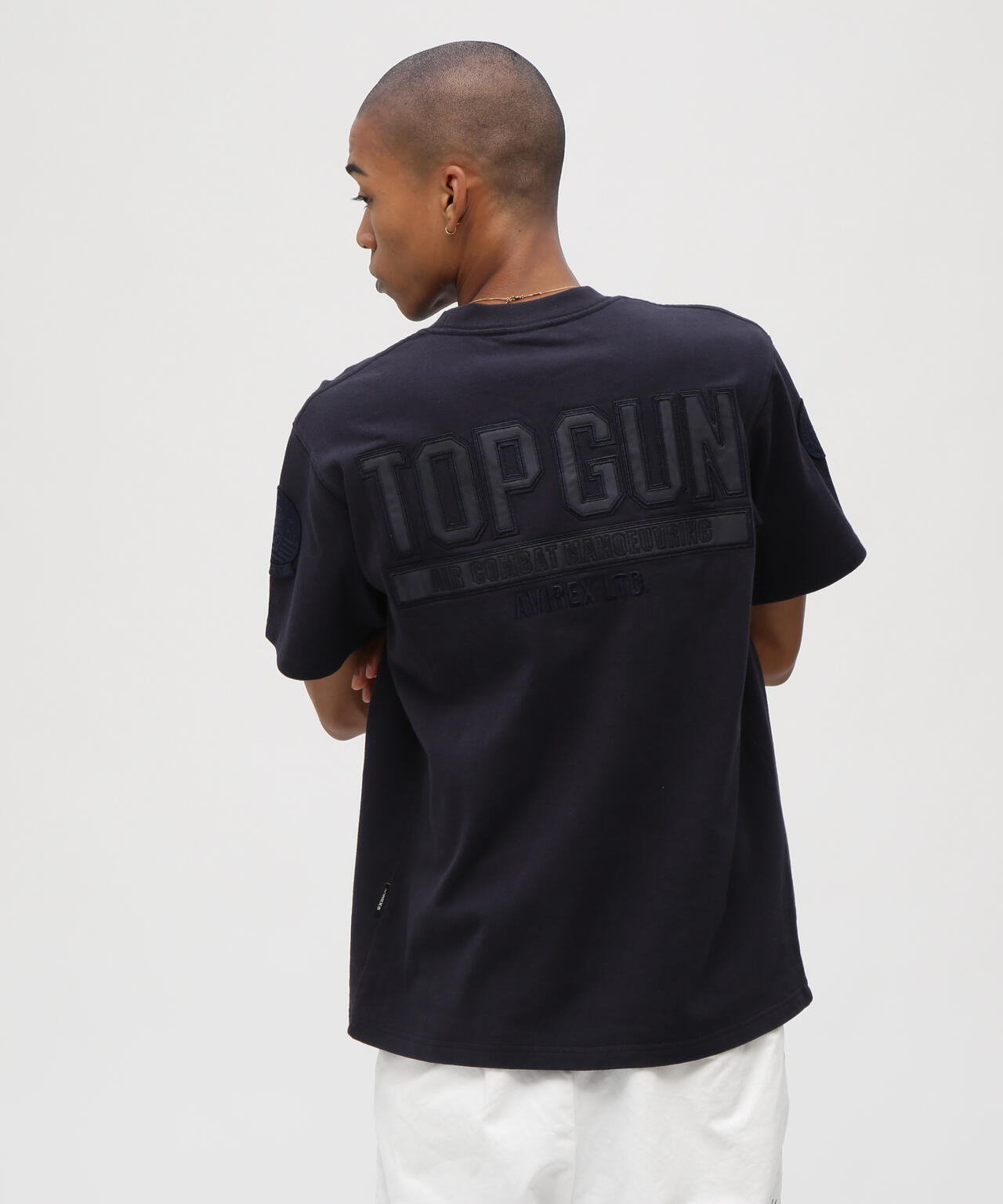 《直営店限定》S/S TOPGUN LEATHER PATCHED T-SHIRT