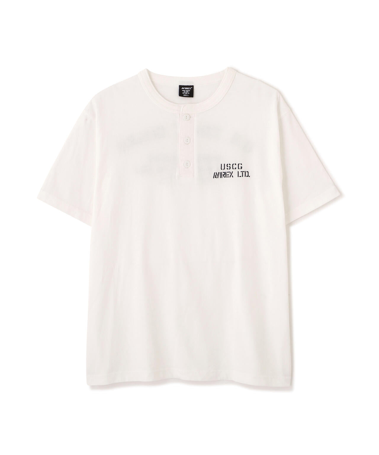 FADED MIL. HENLEY NECK T-SHIRT