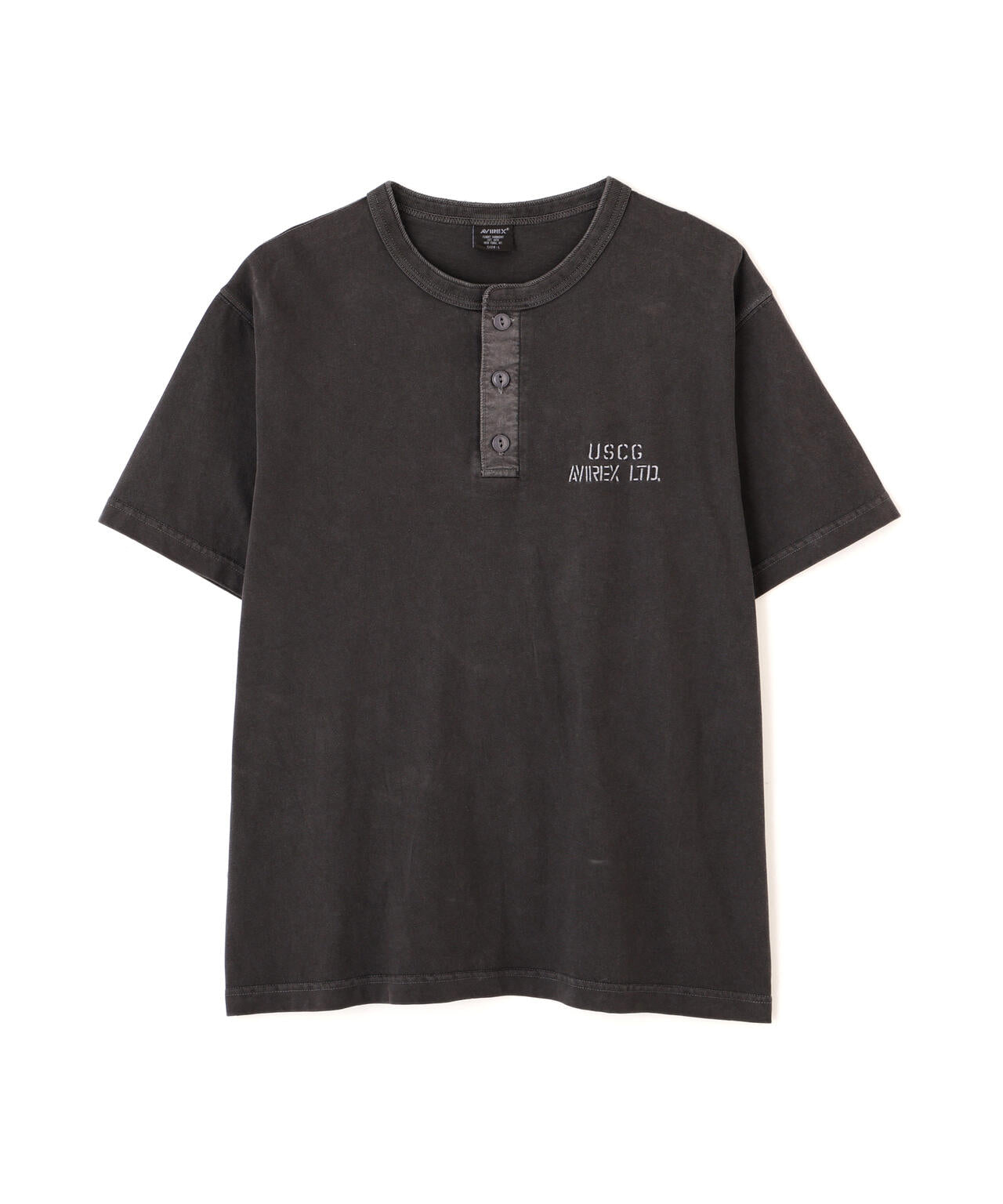 FADED MIL. HENLEY NECK T-SHIRT