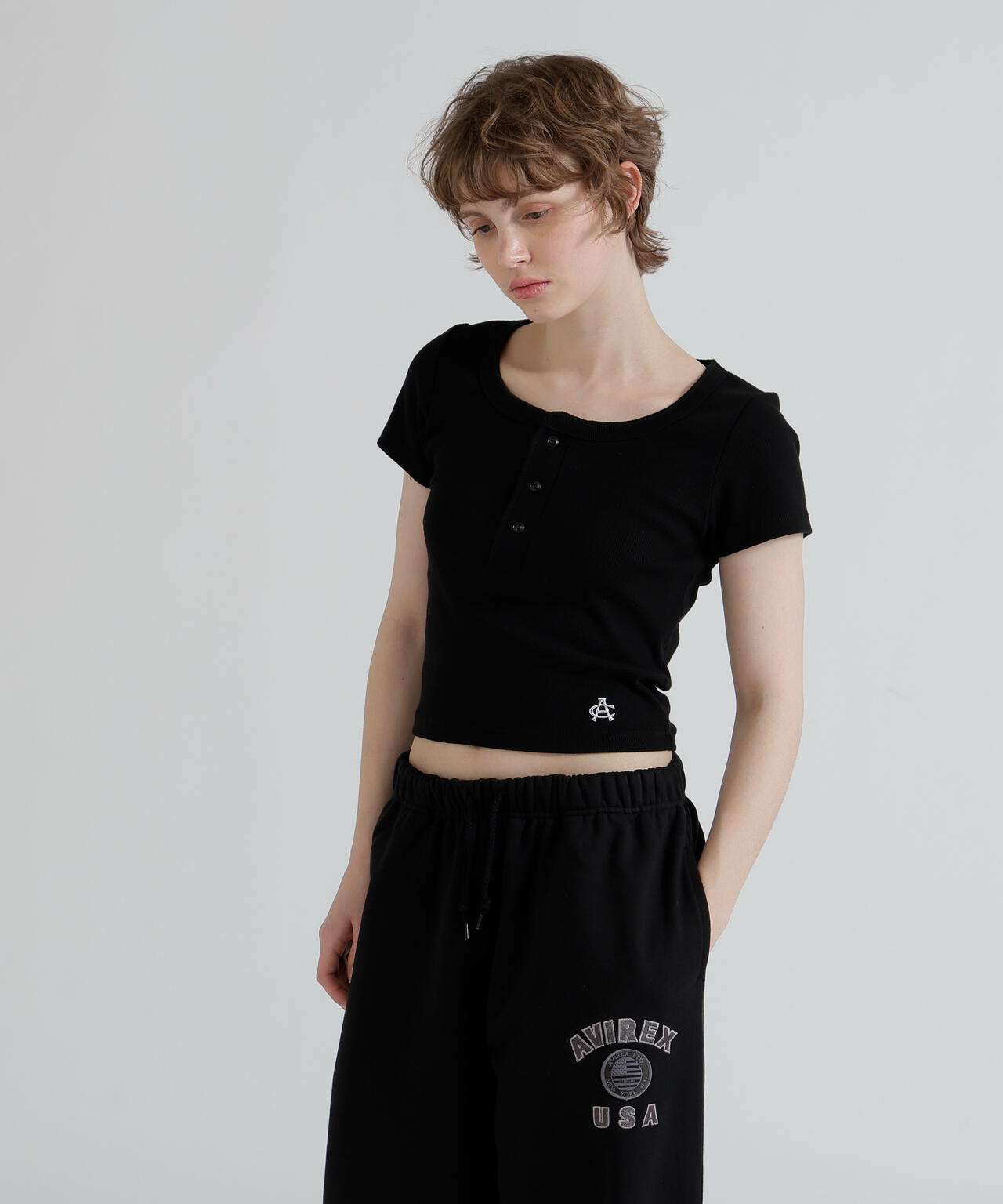 《直営店限定》S/S AC RIB HENLY T-SHIRT