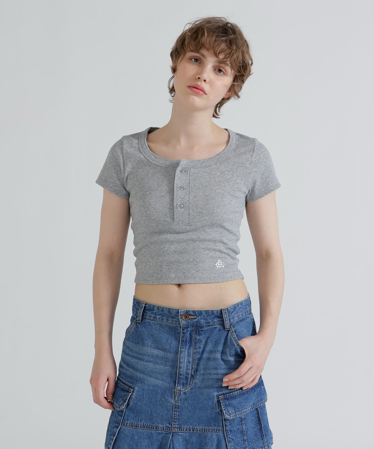 《直営店限定》S/S AC RIB HENLY T-SHIRT