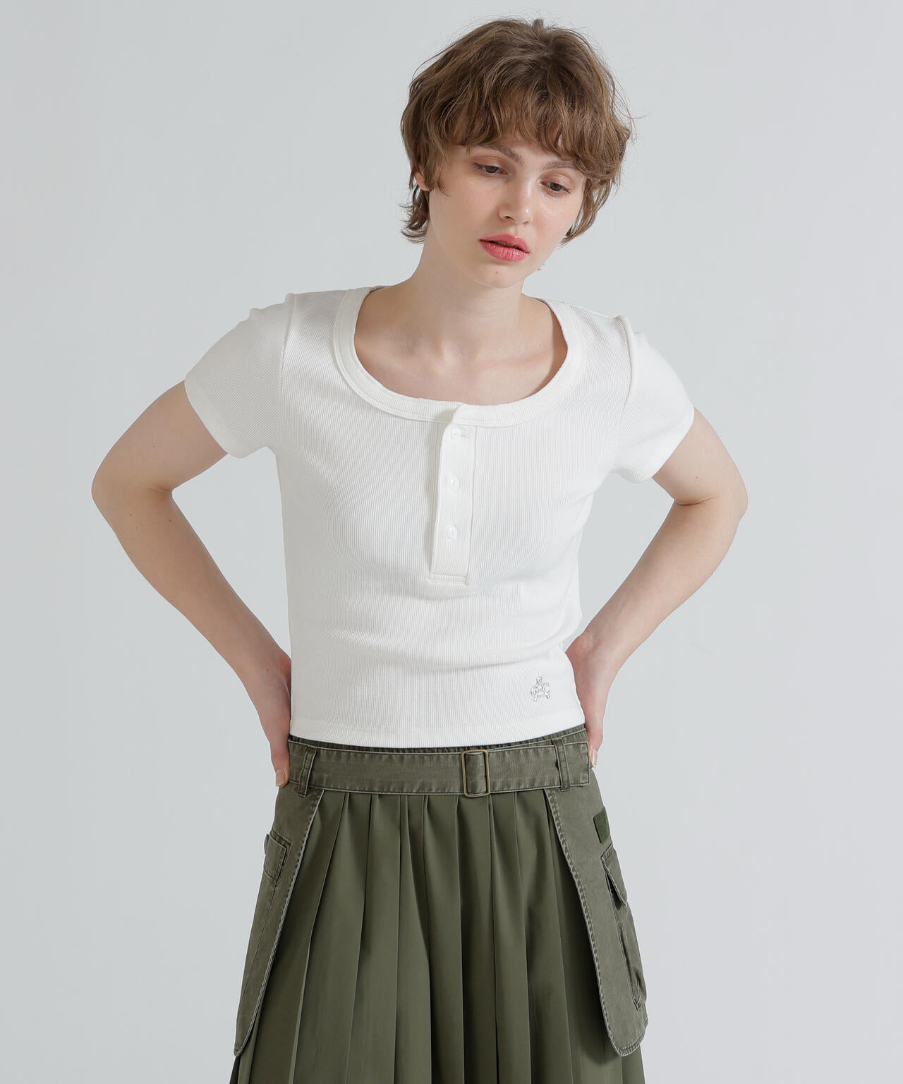 《直営店限定》S/S AC RIB HENLY T-SHIRT