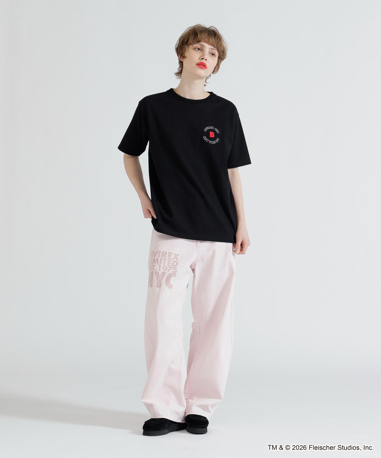 《AVIREX × Betty Boop》VARSITY LOGO S/S T-SHIRT