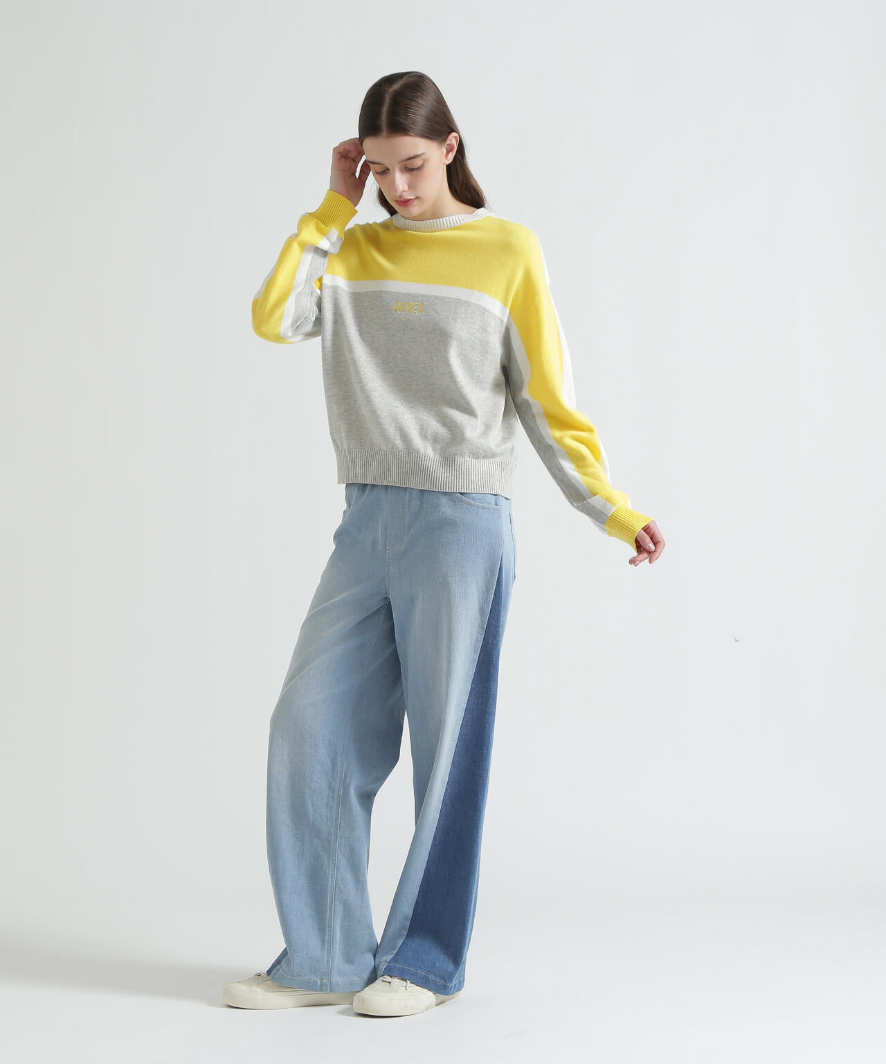 MULTI-TONE KNIT PULLOVER