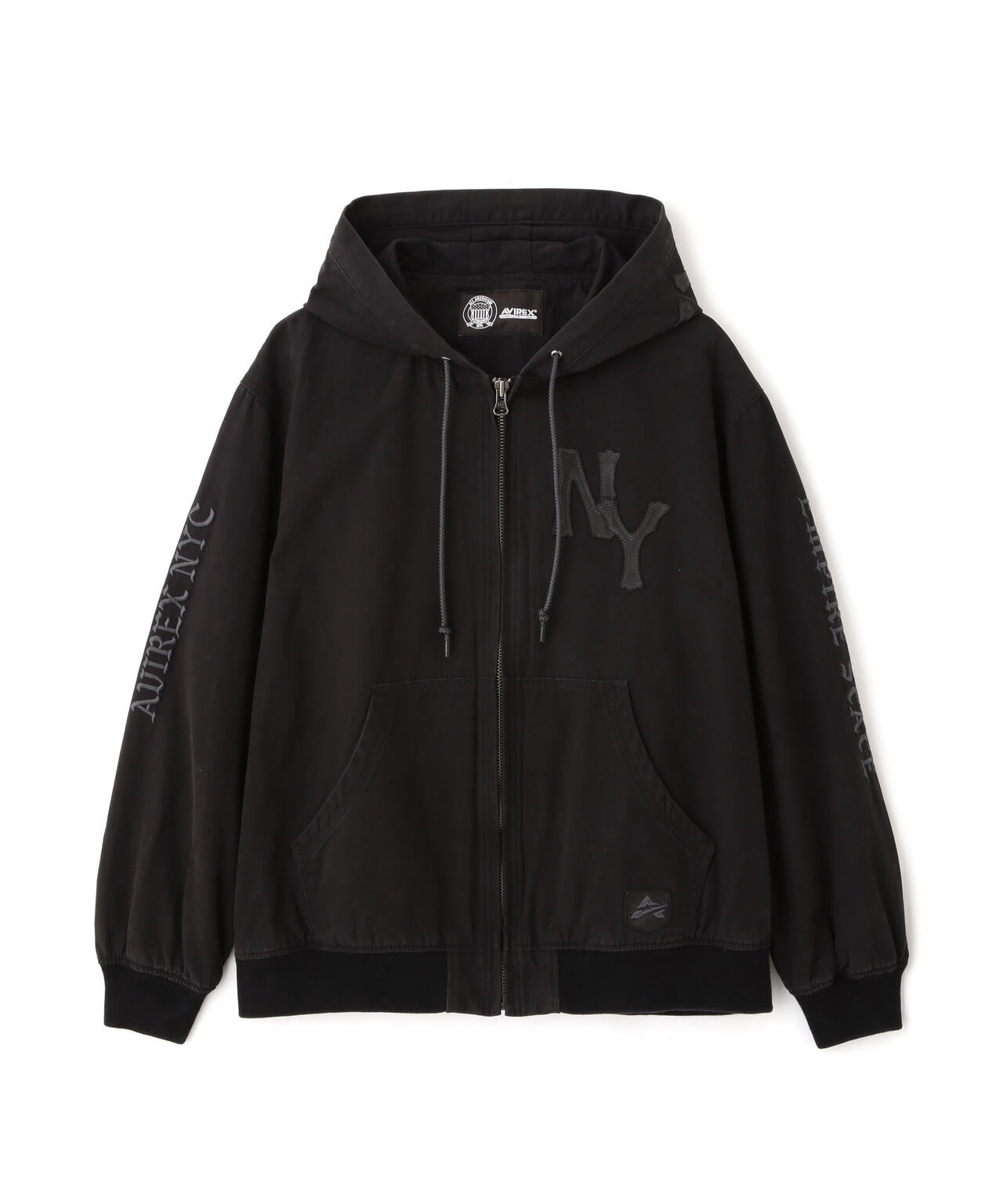 LEATHER PATCH DUCK HOOD JACKET
