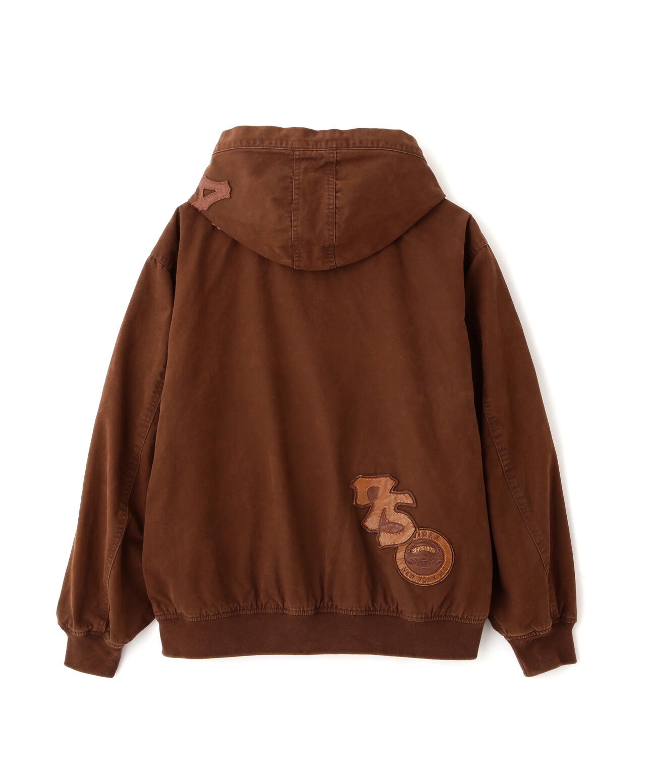 LEATHER PATCH DUCK HOOD JACKET