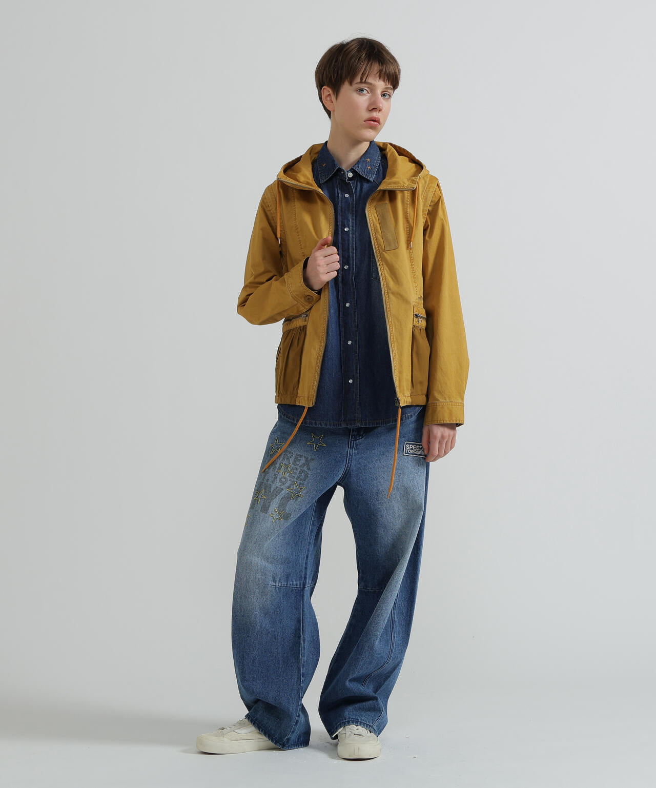 《WOMAN》MILITARY ZIP POCKET DETACHABLE JACKET