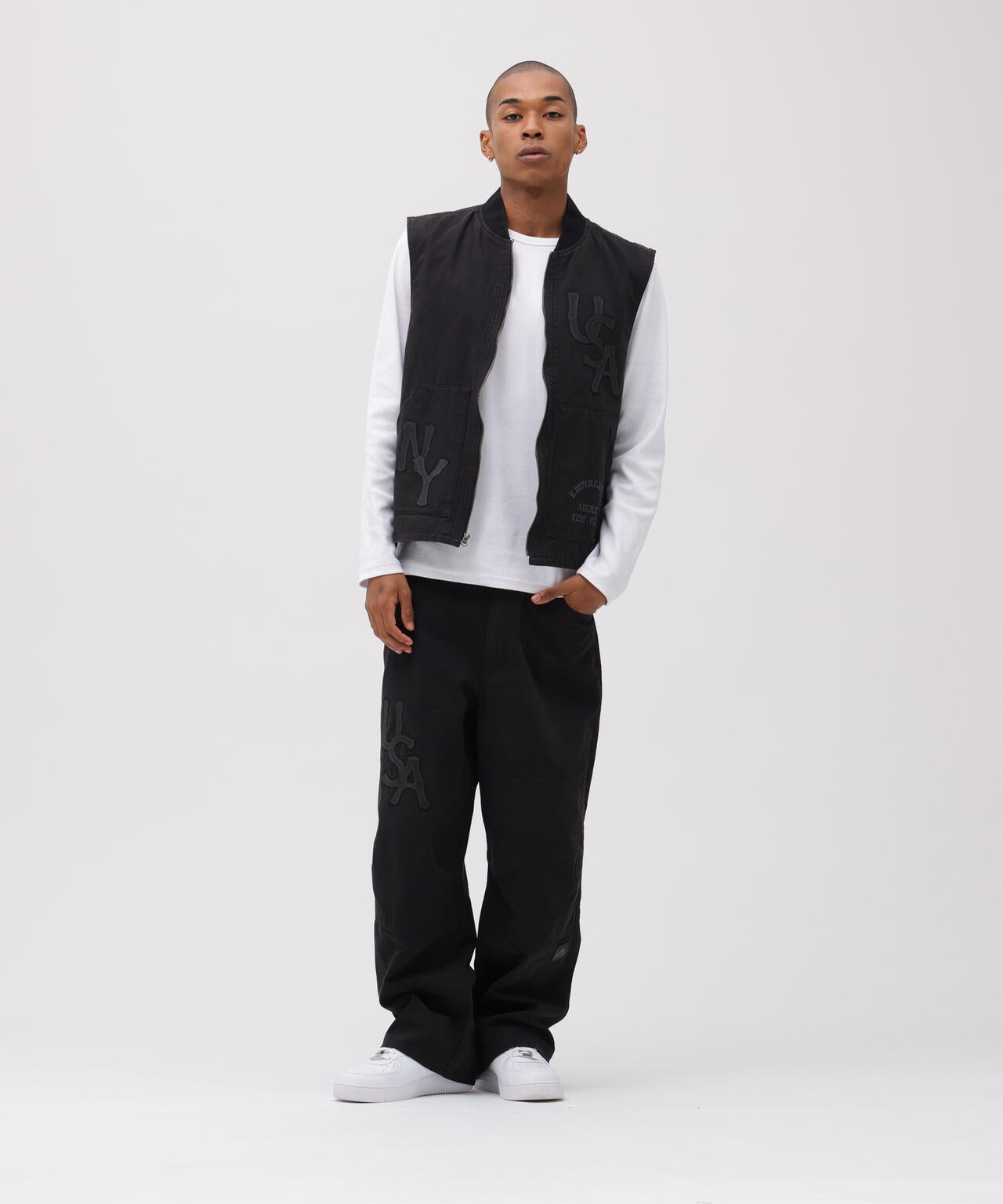 LEATHER PATCH DUCK VEST