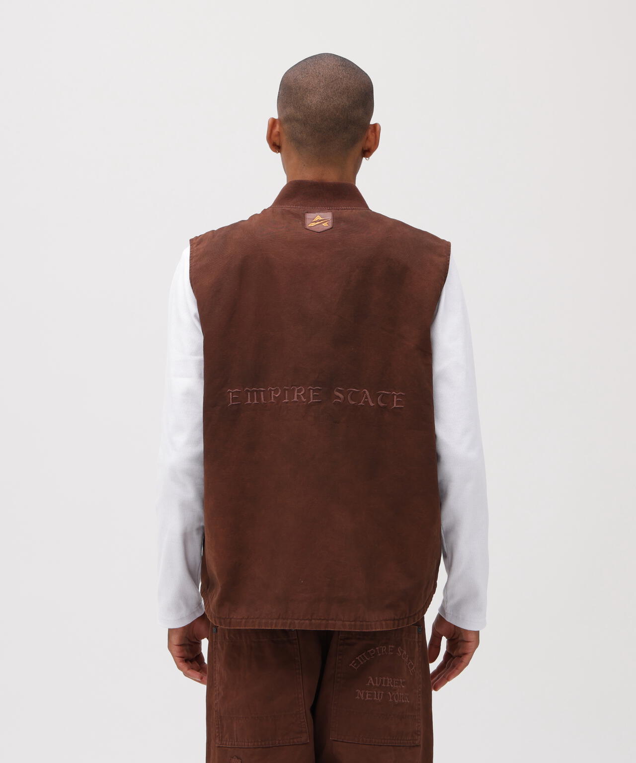 LEATHER PATCH DUCK VEST