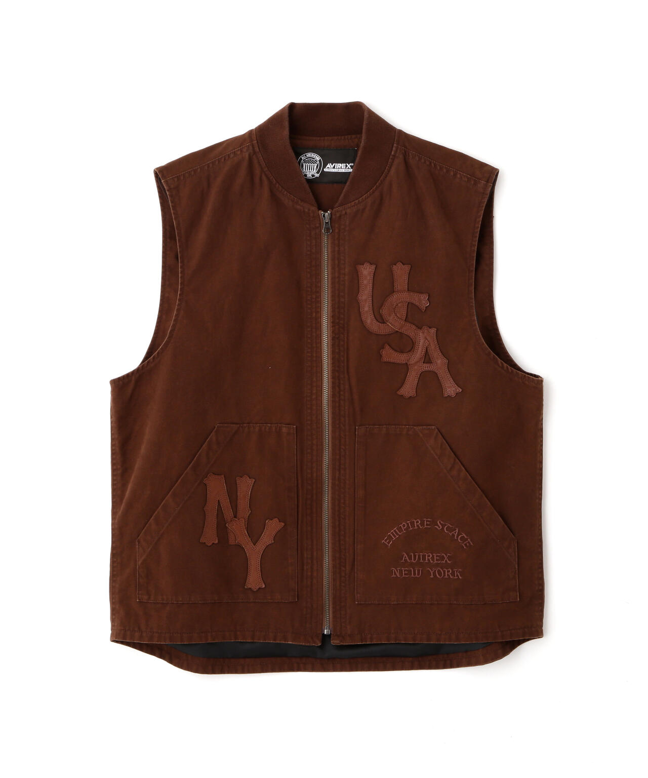 LEATHER PATCH DUCK VEST