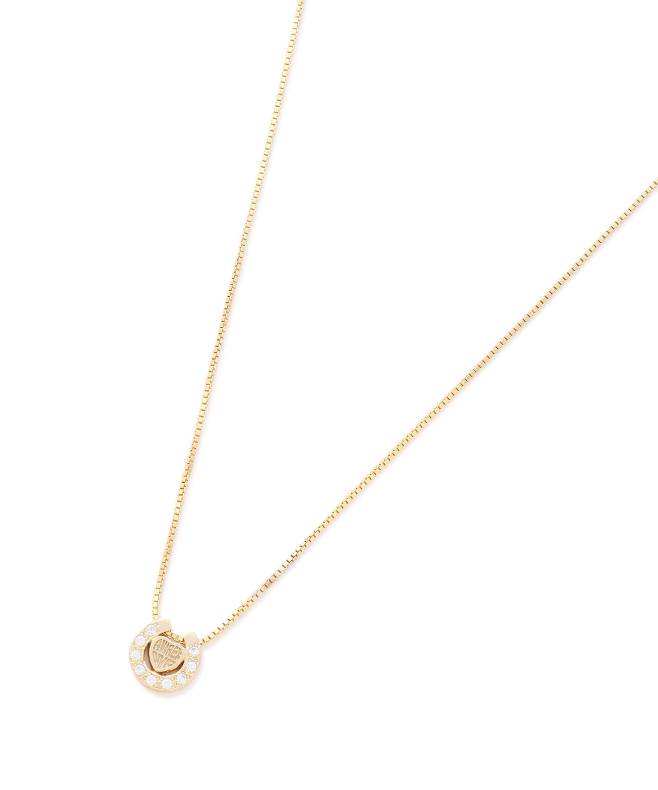 HEART HORSESHOE CZ NECKLACE（GOLD) by J.H.M CO.LTD.