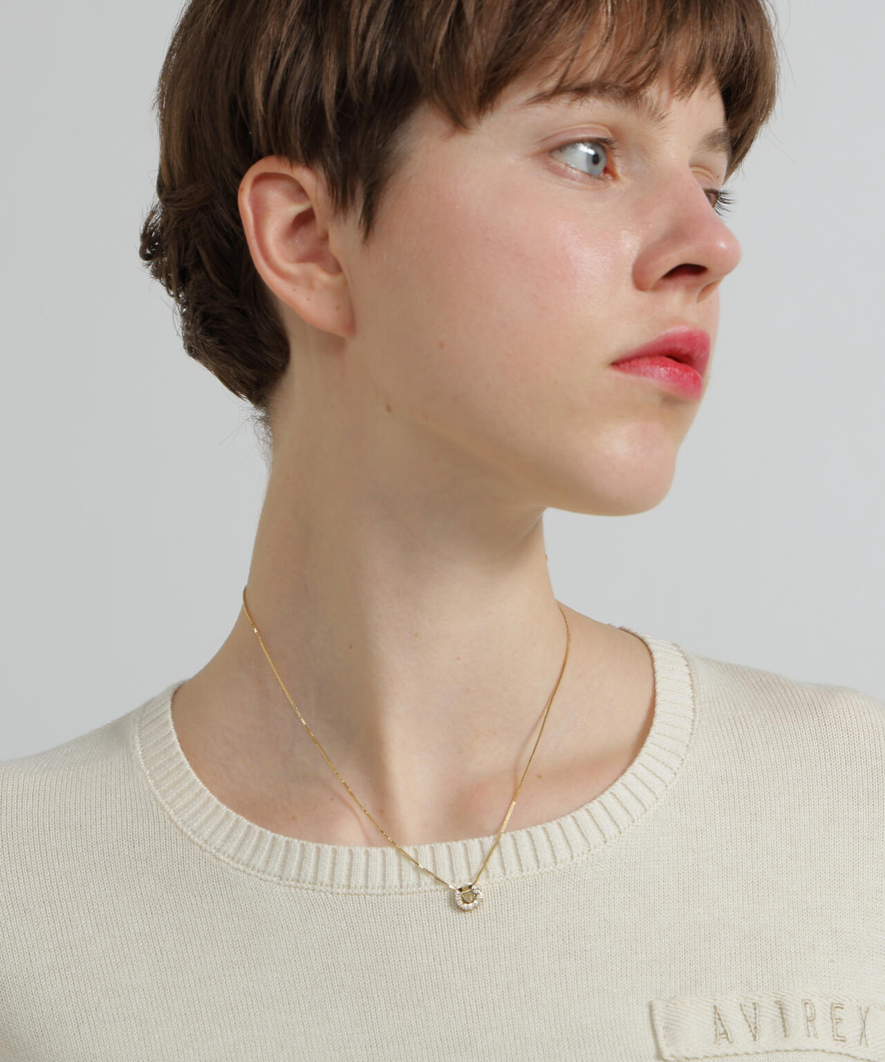 HEART HORSESHOE CZ NECKLACE（GOLD) by J.H.M CO.LTD.