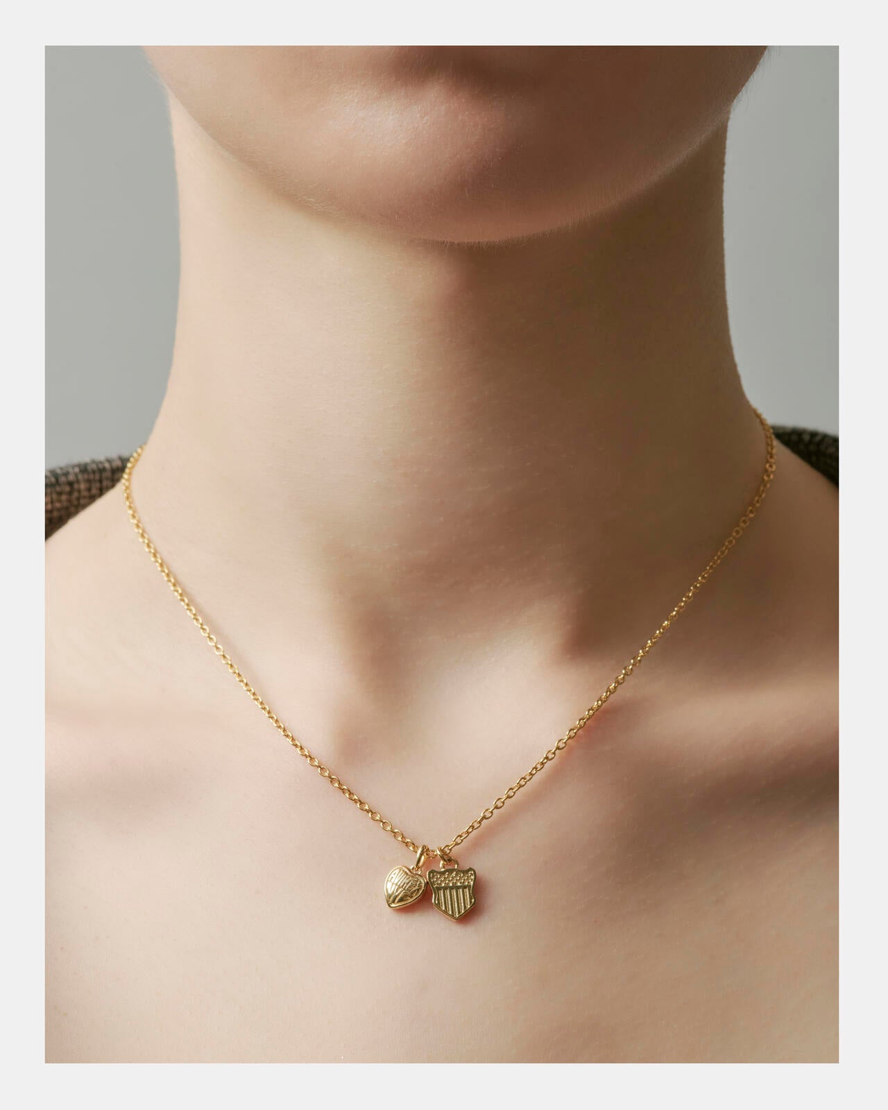 HEART 2TOP NECKLACE（GOLD) by J.H.M CO.LTD.