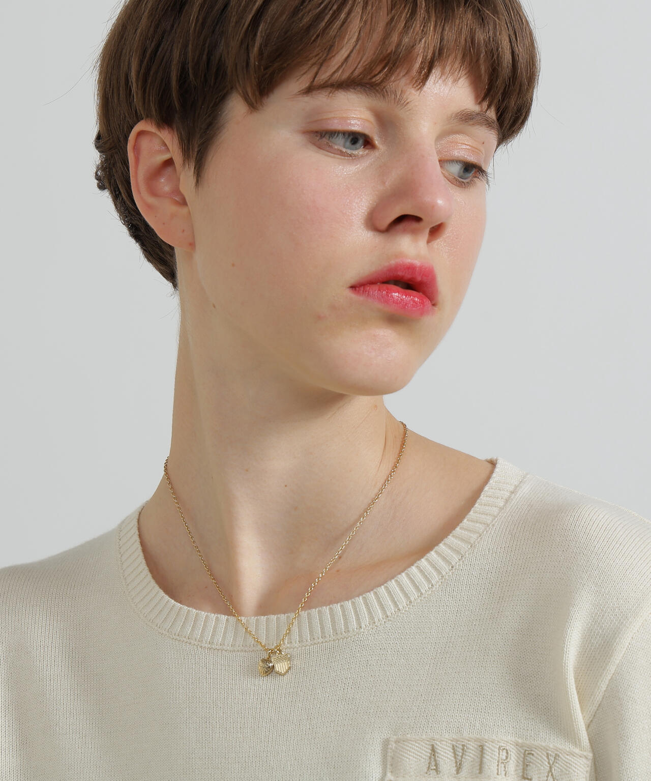 HEART 2TOP NECKLACE（GOLD) by J.H.M CO.LTD.