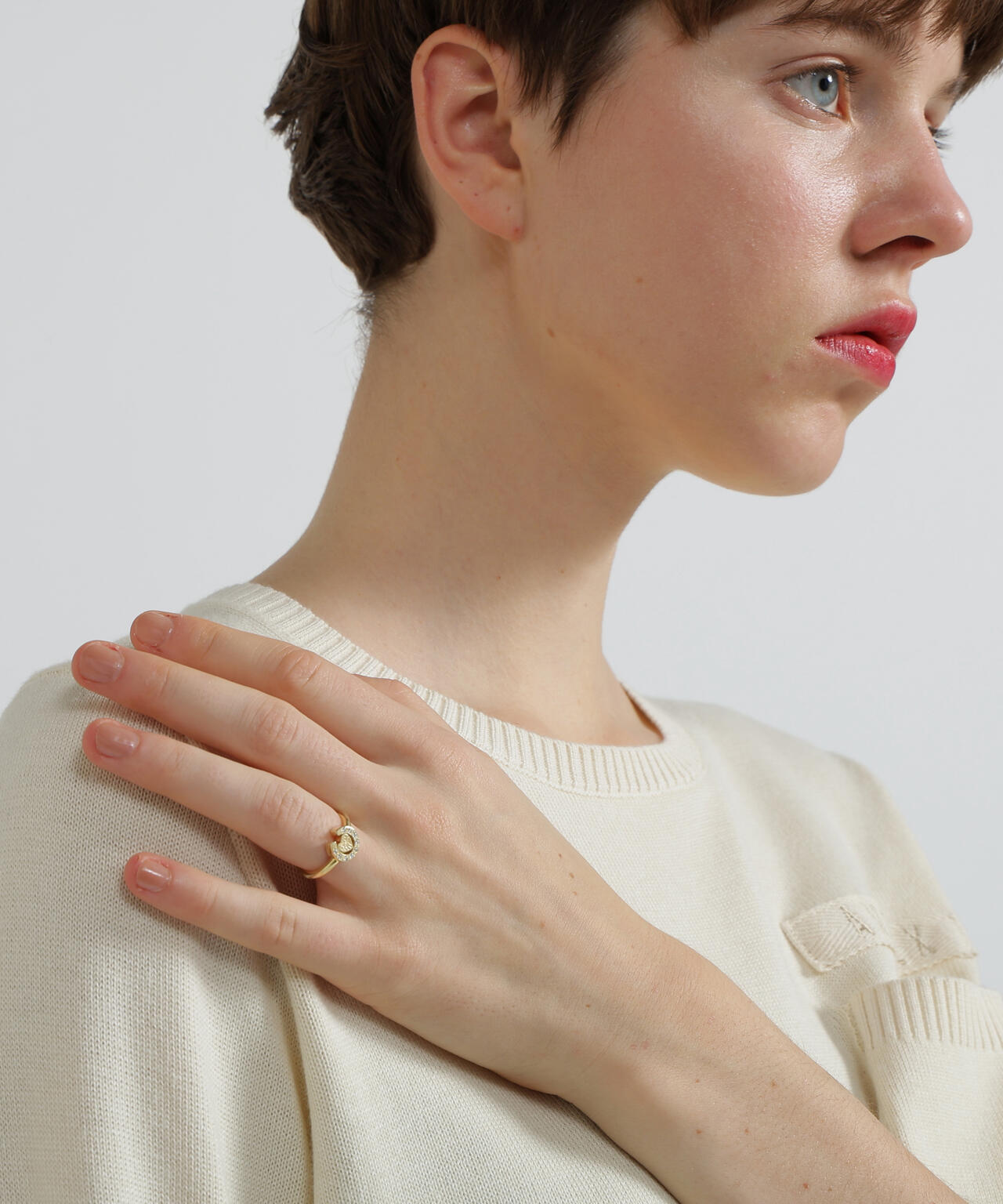HEART HORSESHOE CZ RING（GOLD)by J.H.M CO.LTD.